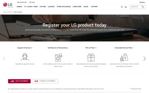 LG Product Registration | Register Your Product | LG USA