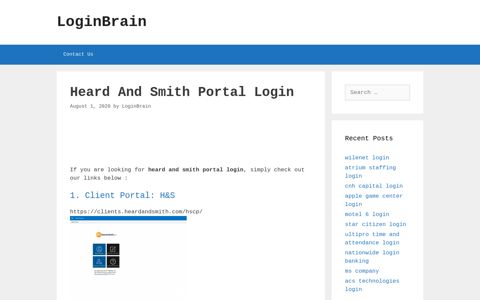 Heard And Smith Portal - Client Portal: H&S - LoginBrain