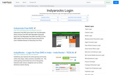 Indyarocks - Indyarocks Free SMS - LoginFacts