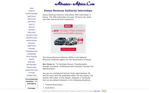 Kenya Revenue Authority Internships - Advance Africa