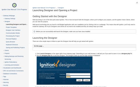Launching Designer and Opening a Project - Ignition User ...