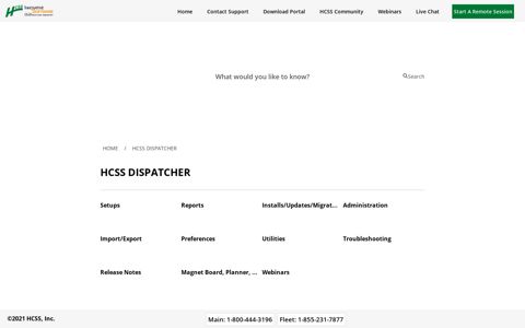 Category Home - HCSS Dispatcher