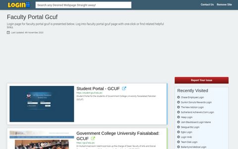 Faculty Portal Gcuf - Loginii.com
