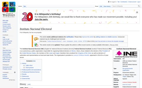 Instituto Nacional Electoral - Wikipedia