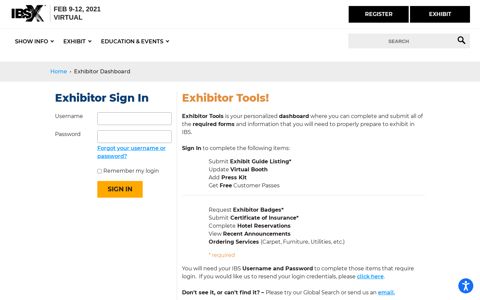 Exhibitor Sign In | IBS 2021 - NAHB International Builders' Show