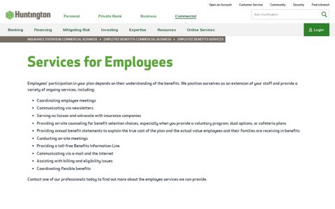 Employee Benefits Services | Huntington