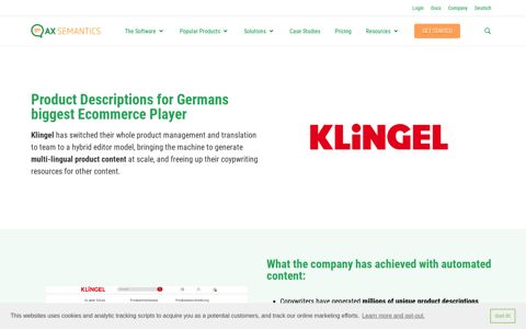 Automated Product Descriptions at Klingel | AX Semantics