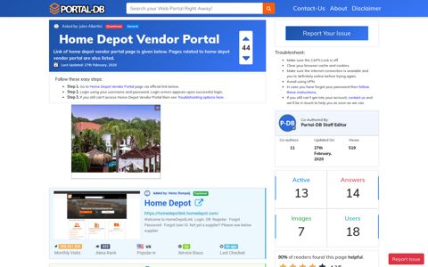 Home Depot Vendor Portal