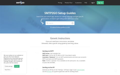 Setup - SMTP2GO