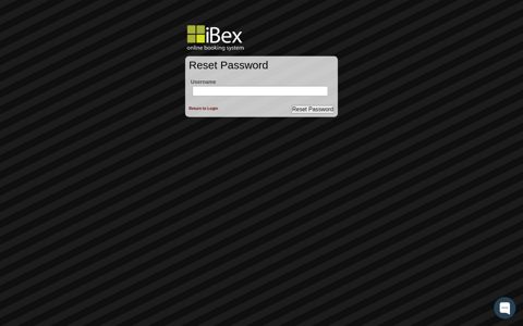 Reset Password - iBex Login