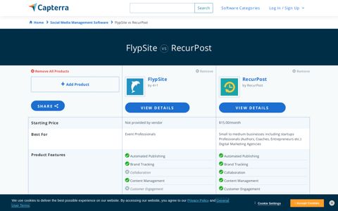 FlypSite vs RecurPost - 2020 Feature and Pricing Comparison