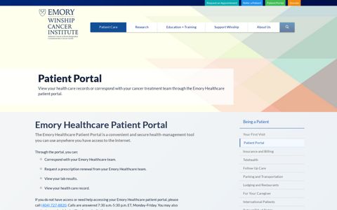 Patient Portal - Winship Cancer Institute - Emory University