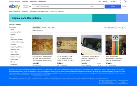 Original John Deere Signs for sale | eBay
