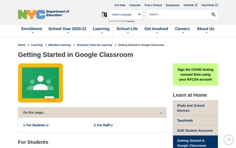 Getting Started in Google Classroom - Schools.nyc.gov