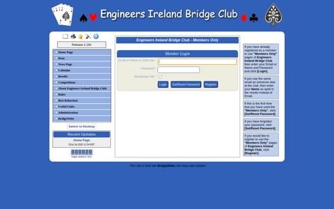 Engineers Ireland Bridge Club, Dublin - BridgeWebs