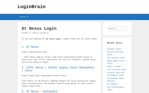 gt nexus login - LoginBrain