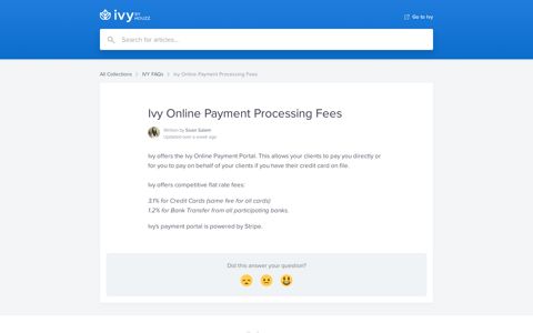 Ivy Online Payment Processing Fees | Ivy Help Center