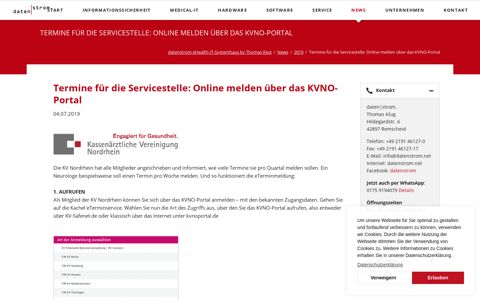 Termine für die Servicestelle: Online melden über das KVNO ...