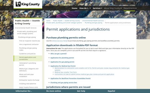Permit applications and jurisdictions - King County