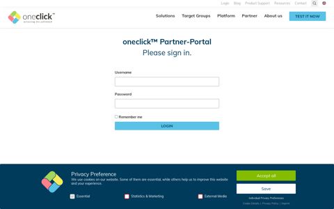 oneclick™: oneclick™ Partner-Portal Login - oneclick™ Cloud