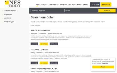 Search our Jobs - NES Global Talent