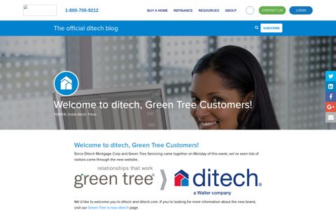 Welcome to ditech, Green Tree Customers!