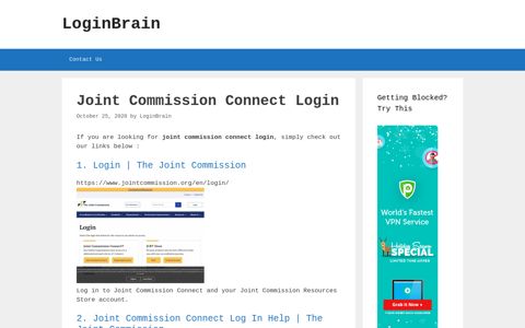 Joint Commission Connect - Login | The Joint Commission