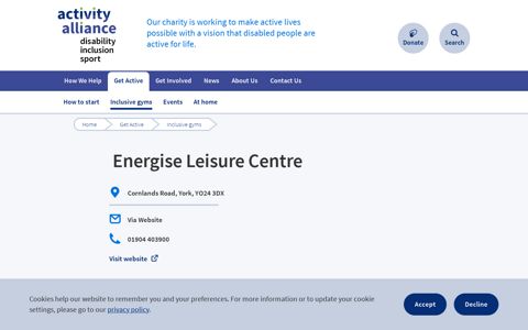 Energise Leisure Centre - Activity Alliance