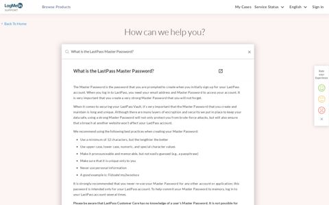 What is the LastPass Master Password? - LastPass Support