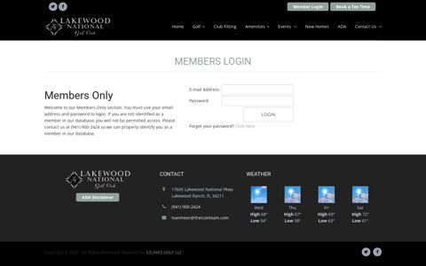 Member Login - Sarasota Golf | Lakewood National Golf Club