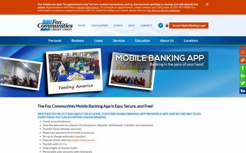 Mobile Banking App - Fox Communities Credit Union