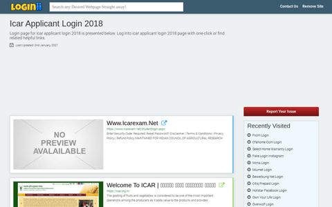 Icar Applicant Login 2018 - Loginii.com
