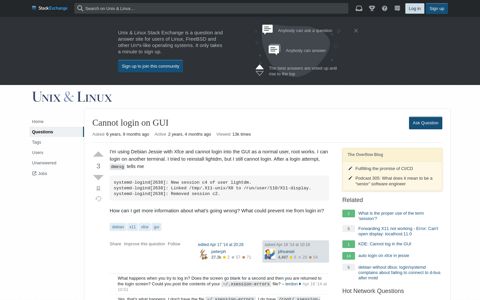 Cannot login on GUI - Unix & Linux Stack Exchange