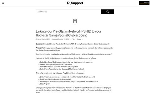 Linking your PlayStation Network PSN ID to your Rockstar ...