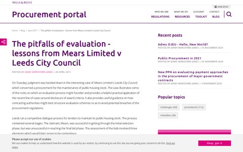 The pitfalls of evaluation - lessons from Mears Limited v Leeds ...
