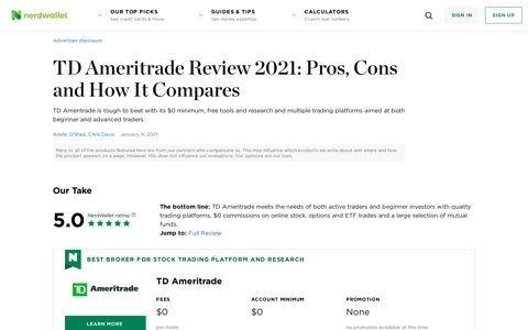 TD Ameritrade Review 2020: Pros, Cons and How It ...