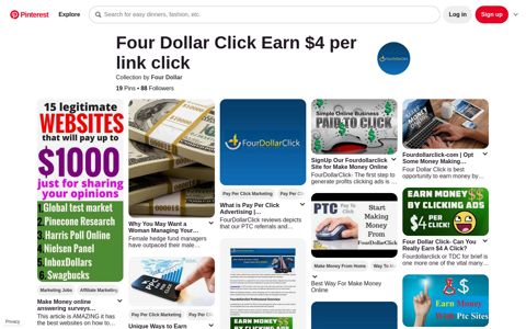Four Dollar Click Earn $4 per link click - Pinterest