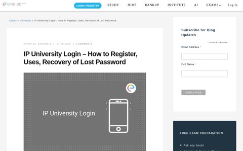 IP University Login - How to Register, Uses, Recovery of Lost ...