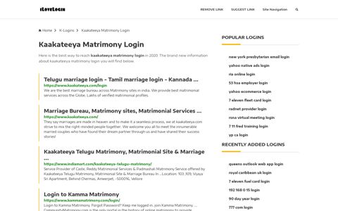 Kaakateeya Matrimony Login ❤️ One Click Access - iLoveLogin