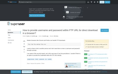 How to provide username and password within FTP URL for ...