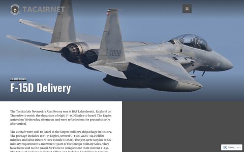 F-15D Delivery – The Tactical Air Network