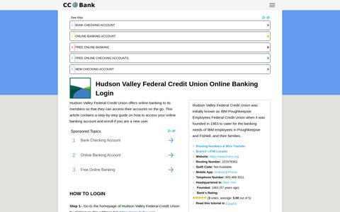 Hudson Valley Federal Credit Union Online Banking Login ...