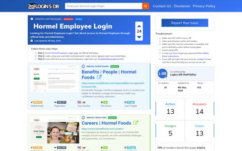 Hormel Employee Login - Logins-DB