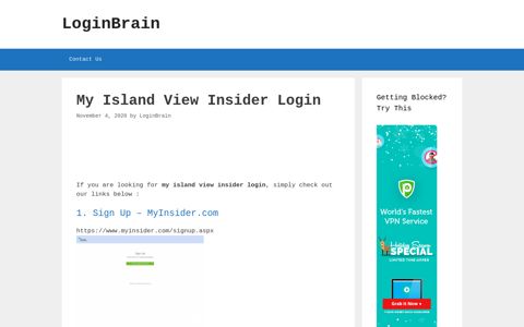 my island view insider login - LoginBrain