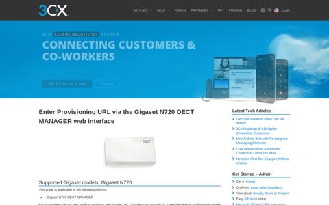 Provision your Gigaset N720 DECT Manager manually - 3CX
