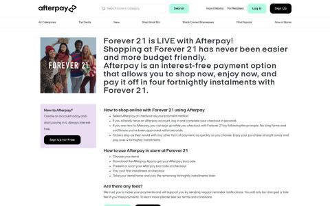 Forever 21 Afterpay - Buy Now Pay Later with Afterpay