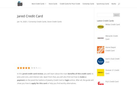 Jared Credit Card | Review 2020 [Login and Payment]