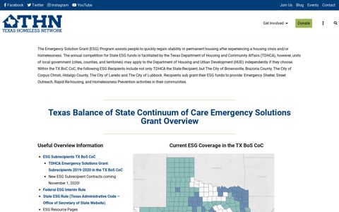 Emergency Solutions Grant (ESG) Program – Texas ...