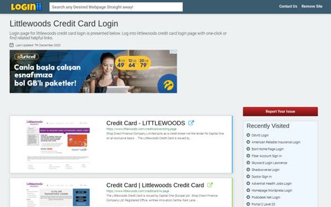 Littlewoods Credit Card Login - Loginii.com