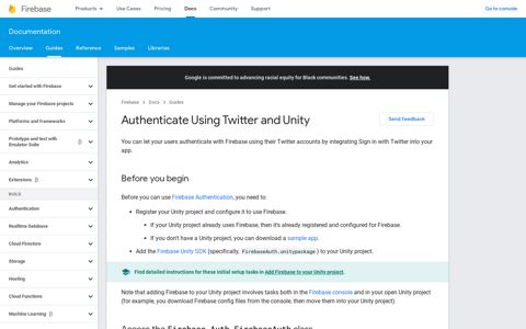 Authenticate Using Twitter and Unity | Firebase